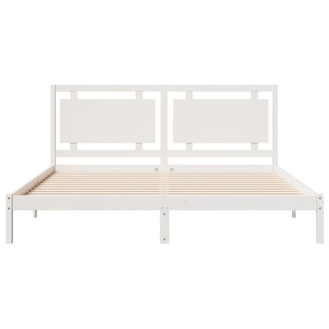 vidaXL Extra Long Bed Frame without Mattress White 200x210 cm Solid Wood