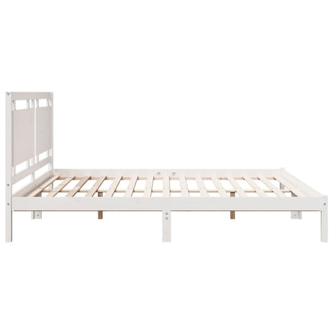 vidaXL Extra Long Bed Frame without Mattress White 200x210 cm Solid Wood