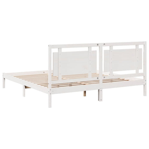 vidaXL Extra Long Bed Frame without Mattress White 200x210 cm Solid Wood