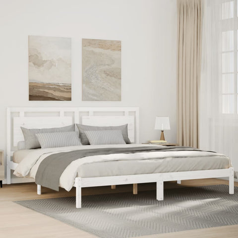 vidaXL Extra Long Bed Frame without Mattress White 200x210 cm Solid Wood