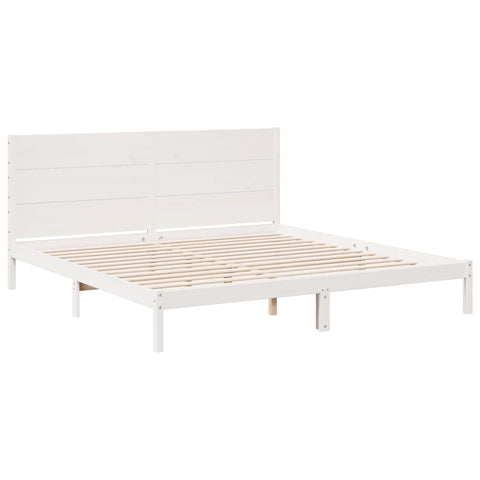 vidaXL Extra Long Bed Frame without Mattress White 200x210 cm Solid Wood