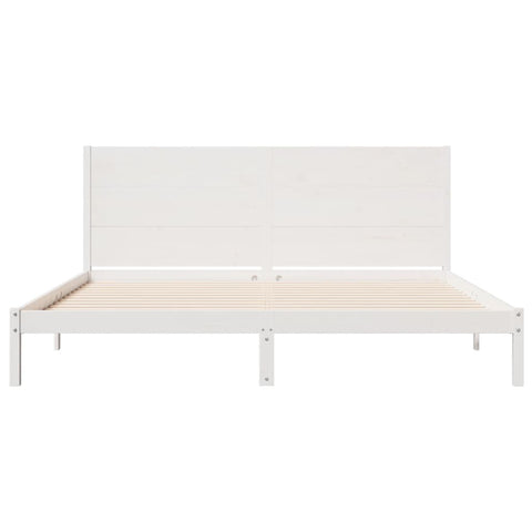 vidaXL Extra Long Bed Frame without Mattress White 200x210 cm Solid Wood