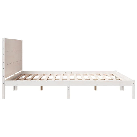 vidaXL Extra Long Bed Frame without Mattress White 200x210 cm Solid Wood