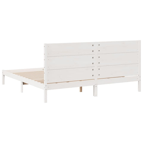 vidaXL Extra Long Bed Frame without Mattress White 200x210 cm Solid Wood