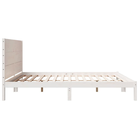 vidaXL Extra Long Bed Frame without Mattress White 200x220 cm Solid Wood