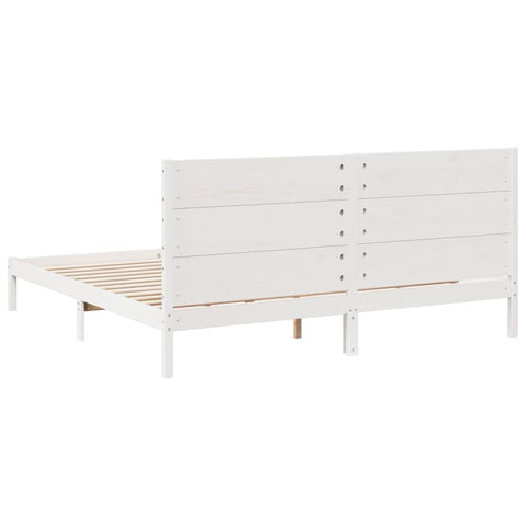 vidaXL Extra Long Bed Frame without Mattress White 200x220 cm Solid Wood