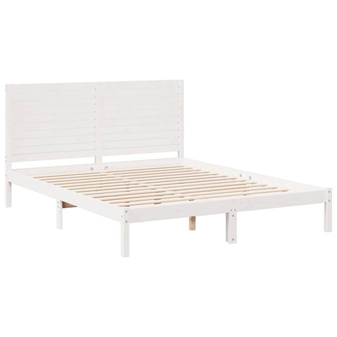 vidaXL Extra Long Bed Frame without Mattress White 140x210 cm Solid Wood