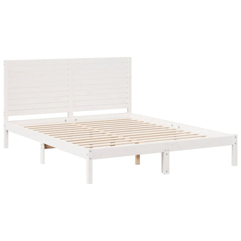 vidaXL Extra Long Bed Frame without Mattress White 160x210 cm Solid Wood