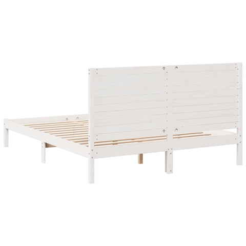 vidaXL Extra Long Bed Frame without Mattress White 160x210 cm Solid Wood