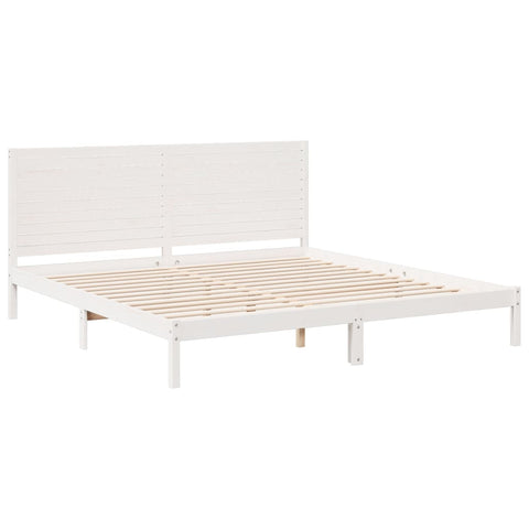 vidaXL Extra Long Bed Frame without Mattress White 180x210 cm Solid Wood