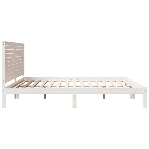 vidaXL Extra Long Bed Frame without Mattress White 200x210 cm Solid Wood
