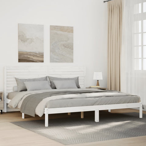 vidaXL Extra Long Bed Frame without Mattress White 200x210 cm Solid Wood