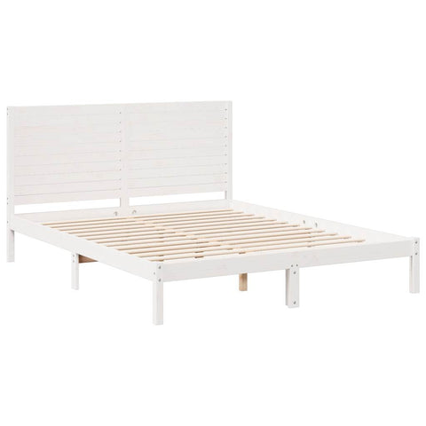 vidaXL Extra Long Bed Frame without Mattress White 140x220 cm Solid Wood