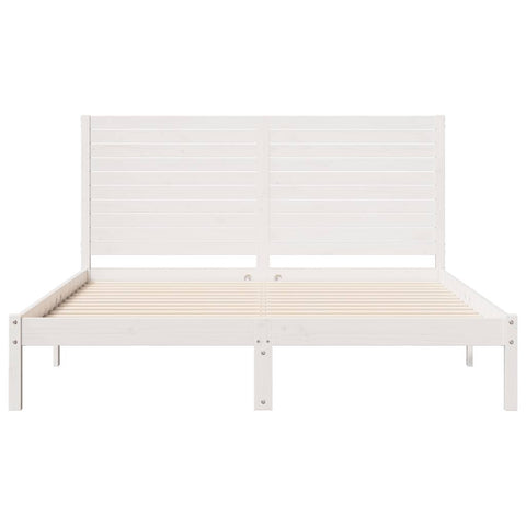 vidaXL Extra Long Bed Frame without Mattress White 140x220 cm Solid Wood