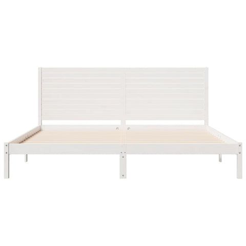 vidaXL Extra Long Bed Frame without Mattress White 180x220 cm Solid Wood