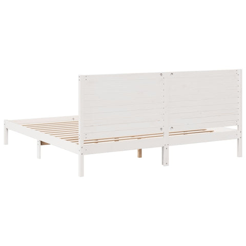 vidaXL Extra Long Bed Frame without Mattress White 180x220 cm Solid Wood