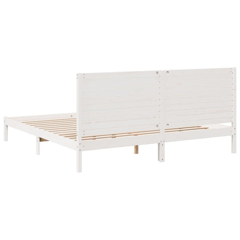 vidaXL Extra Long Bed Frame without Mattress White 200x220 cm Solid Wood
