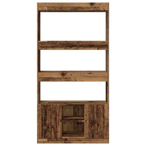 vidaXL Highboard Old Wood 92x33x180 cm Engineered Wood