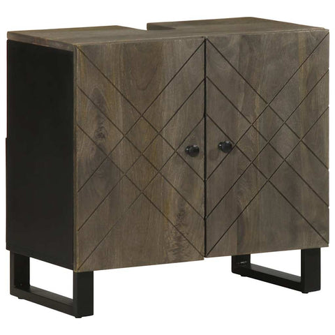 vidaXL 4 Piece Bathroom Furniture Set Black Solid Wood Mango