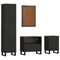 vidaXL 4 Piece Bathroom Furniture Set Black Solid Wood Mango