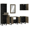 vidaXL 5 Piece Bathroom Furniture Set Black Solid Wood Mango