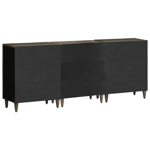vidaXL 3 Piece Sideboards Light Grey 60x33.5x75 cm Solid Wood Mango