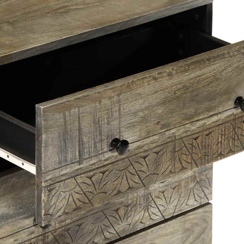 vidaXL 3 Piece Sideboards Light Grey 60x33.5x75 cm Solid Wood Mango