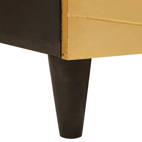 vidaXL Sideboard 2 pcs Black and Gold 60 x 33 x 75 cm Solid mango wood