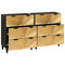 vidaXL Sideboard 2 pcs Black and Gold 60 x 33 x 75 cm Solid mango wood