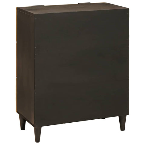 vidaXL Sideboard 2 pcs Black and Gold 60 x 33 x 75 cm Solid mango wood