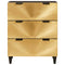 vidaXL Sideboard 2 pcs Black and Gold 60 x 33 x 75 cm Solid mango wood