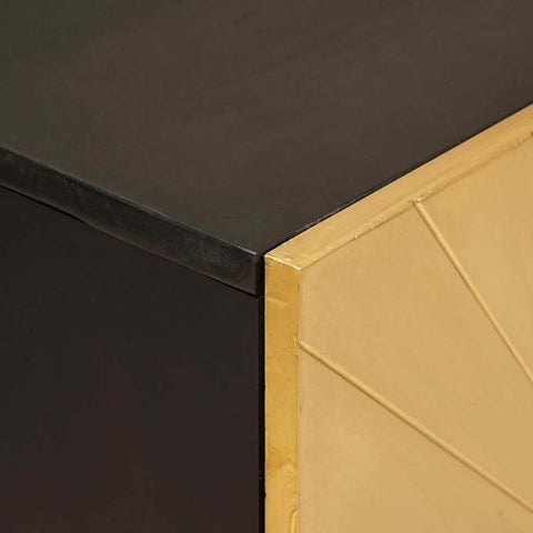 vidaXL Sideboard 3 pcs Black and Gold 60 x 33 x 75 cm Solid mango wood