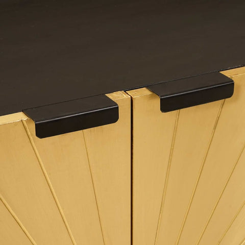 vidaXL Sideboard 3 pcs Black and Gold 60 x 33 x 75 cm Solid mango wood