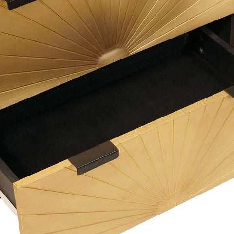 vidaXL Sideboard 3 pcs Black and Gold 60 x 33 x 75 cm Solid mango wood