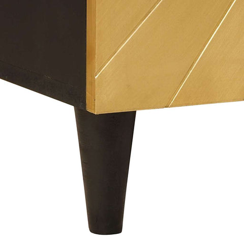 vidaXL Sideboard 3 pcs Black and Gold 60 x 33 x 75 cm Solid mango wood