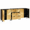 vidaXL Sideboard 3 pcs Black and Gold 60 x 33 x 75 cm Solid mango wood