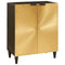 vidaXL Sideboard 3 pcs Black and Gold 60 x 33 x 75 cm Solid mango wood
