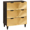 vidaXL Sideboard 3 pcs Black and Gold 60 x 33 x 75 cm Solid mango wood