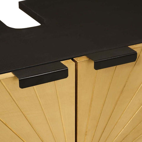 vidaXL Bathroom Furniture Sets 2 pcs Black and Gold 62 x 33 x 58 cm