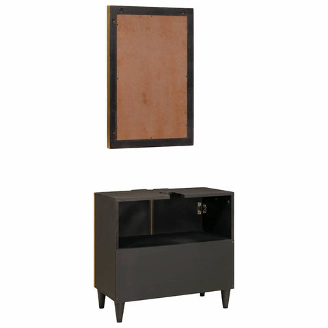 vidaXL Bathroom Furniture Sets 2 pcs Black and Gold 62 x 33 x 58 cm