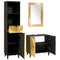 vidaXL Bathroom Furniture Sets 3 pcs Black and Gold 38 x 33 x 160 cm