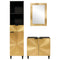 vidaXL Bathroom Furniture Sets 3 pcs Black and Gold 38 x 33 x 160 cm
