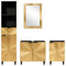 vidaXL Bathroom Furniture Sets 4 pcs Black and Gold 38 x 33 x 160 cm