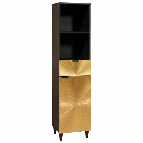 vidaXL Bathroom Furniture Sets 5 pcs Black and Gold 38 x 33 x 160 cm