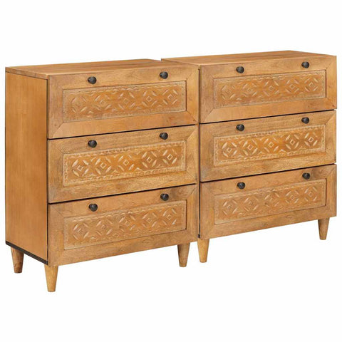 vidaXL Sideboard 2 pcs Brown 60 x 33 x 75 cm Solid mango wood