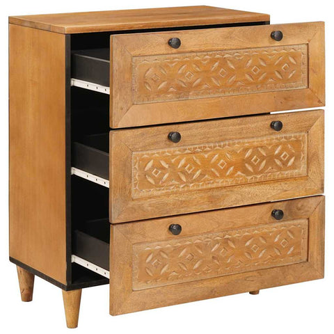 vidaXL Sideboard 2 pcs Brown 60 x 33 x 75 cm Solid mango wood