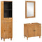 vidaXL Bathroom Furniture Set with Drawer 3 pcs Brown 38 x 33 x 160 cm