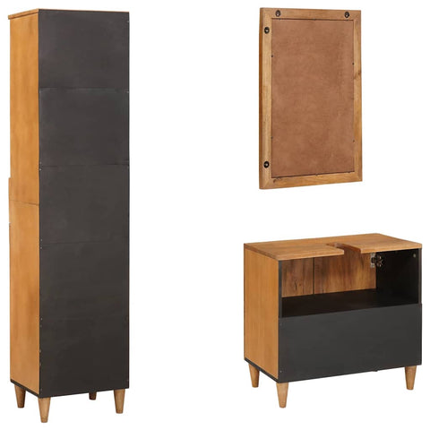 vidaXL Bathroom Furniture Set with Drawer 3 pcs Brown 38 x 33 x 160 cm