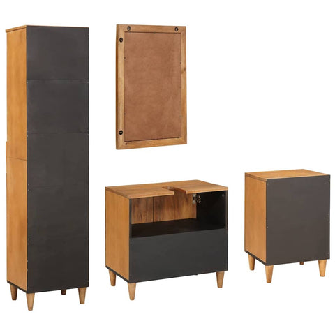vidaXL Bathroom Furniture Set with Drawer 4 pcs Brown 38 x 33 x 160 cm