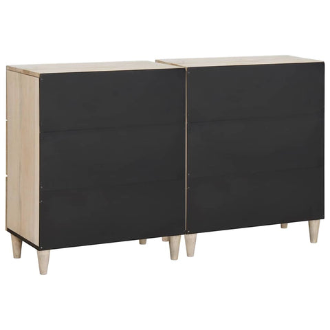 vidaXL Sideboard 2 pcs White 60 x 33 x 75 cm Solid mango wood